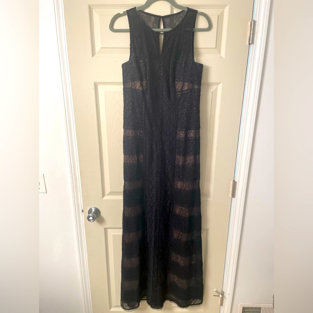 BCBG MaxAzria Black Lace Evening Gown Size 8